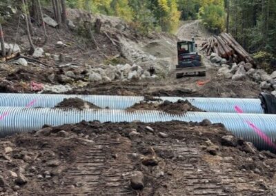 Placing 2 culverts across road Stream Rehabilitation