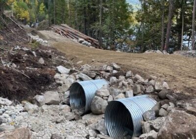 showing openings of 2 culverts Stream Rehabiliation